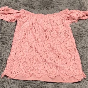 Blush off shoulder top